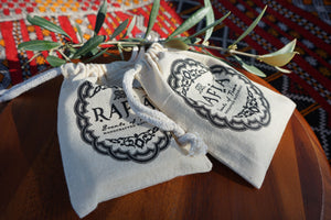 Rafia Cotton Drawstring Soap Bag